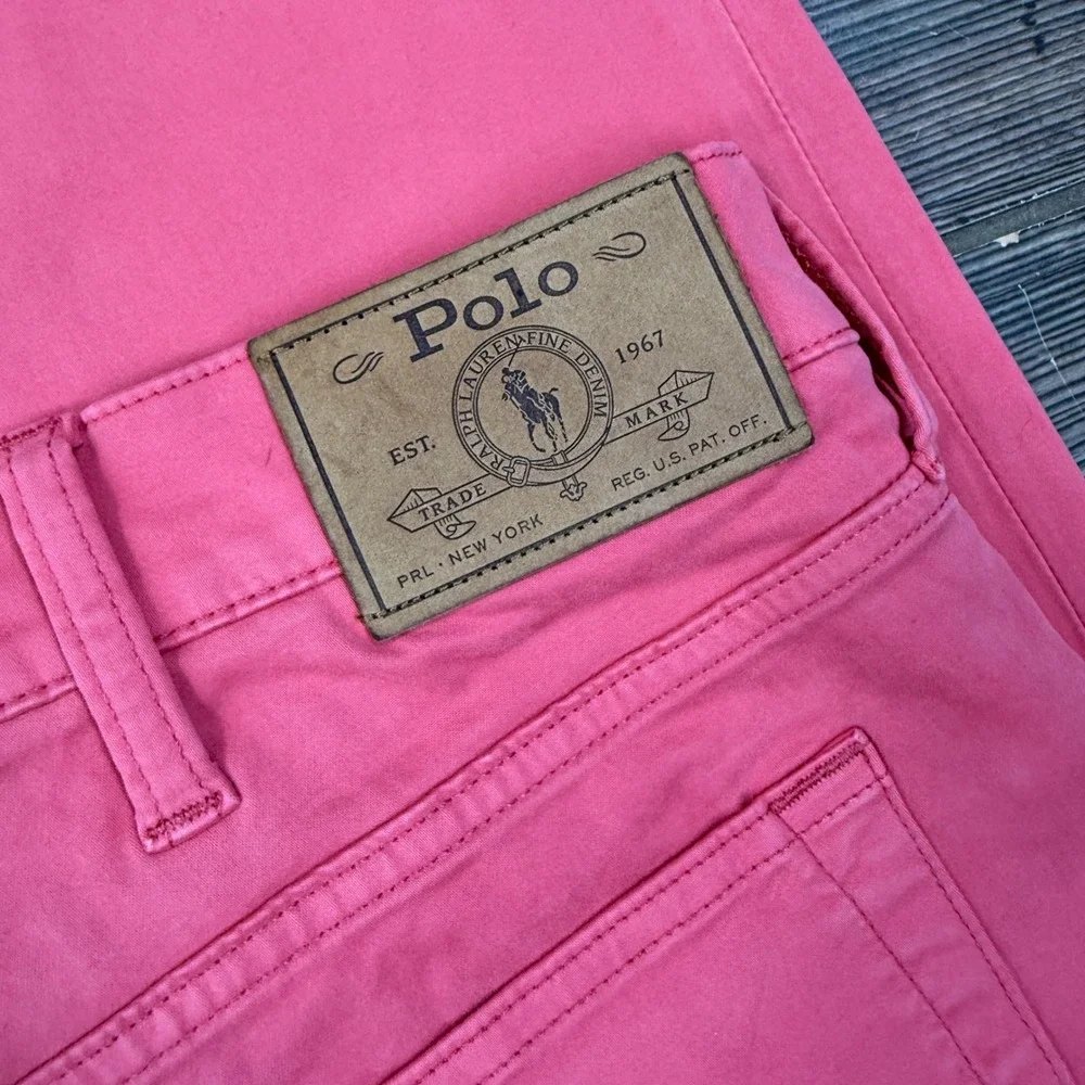 Polo Ralph Lauren Mens 44x30 Varick Slim Straight Pants Red Stretch NWT‎